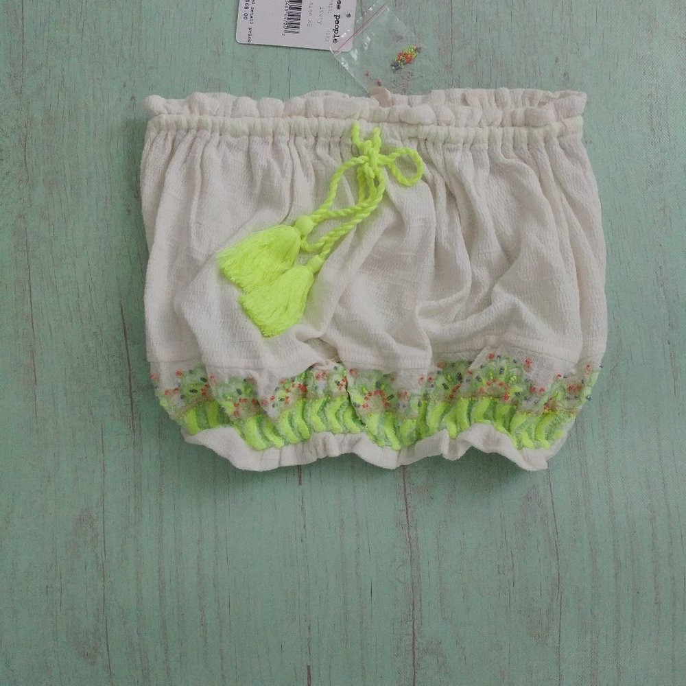 Free People Ivory Strapless Crop Top XS NWT - Picture 6 of 10